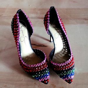 Multi colored Sequin Jessica Simpson Stiletto Shoes